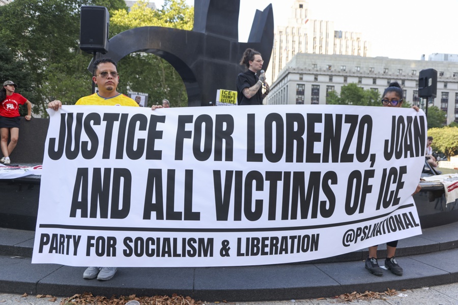 'ICE Out: Justice for Lorenzo and Joan' protest at Foley Square