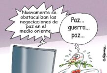 Paz... guerra... paz caricatura