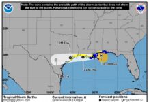 La tormenta Bertha dejaría inundaciones repentinas desde Texas hasta Florida en EEUU
