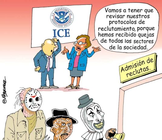 Admisión de reclutas caricatura