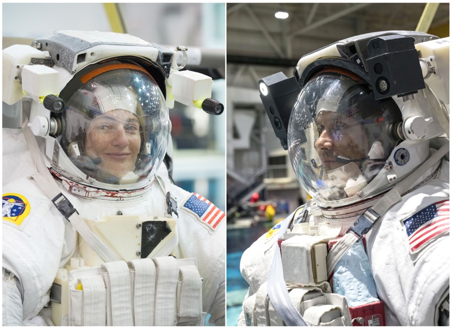 los astronautas Jessica Meir y Anil Menon