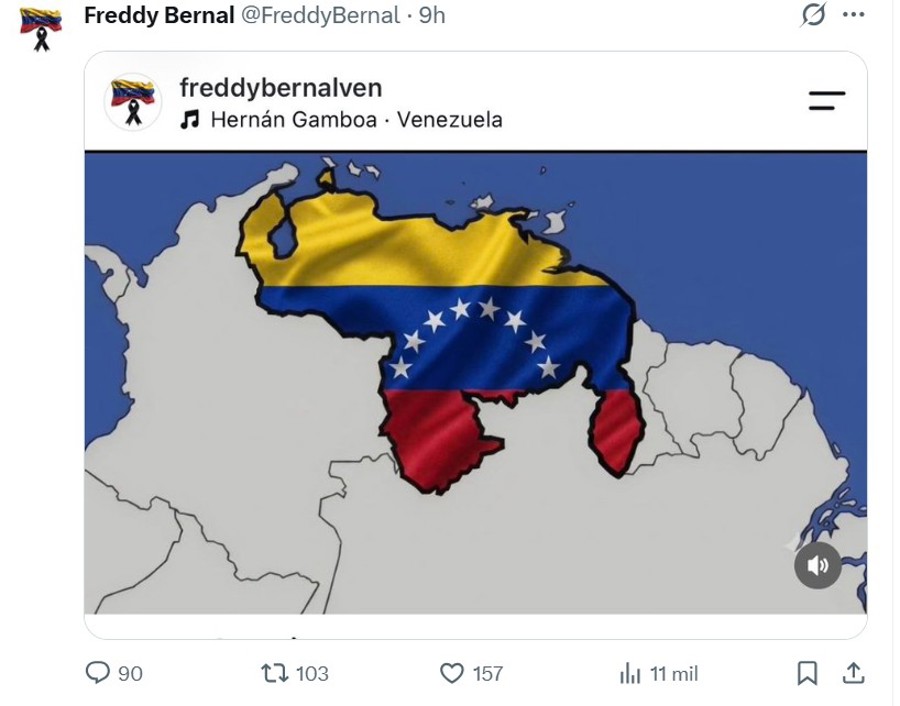 Gobernadores chavistas publican el mapa de Venezuela con su bandera en respuesta a Trump mapa de Venezuela con la bandera nacional