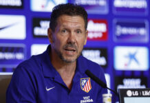 El entrenador del Atlético de Madrid Diego Simeone