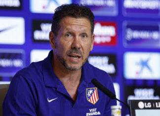 El entrenador del Atlético de Madrid Diego Simeone