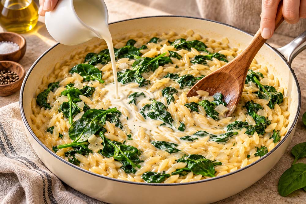 Creamy Spinach Orzo-5