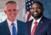 David Jolly (i) y el republicano Byron Donalds