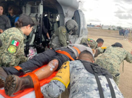 Ejército Mexicano, Fuerza Aérea y Guardia Nacional trabajan en las labores de rescate de las personas que se encontraban incomunicadas por motivo de las fuertes lluvias