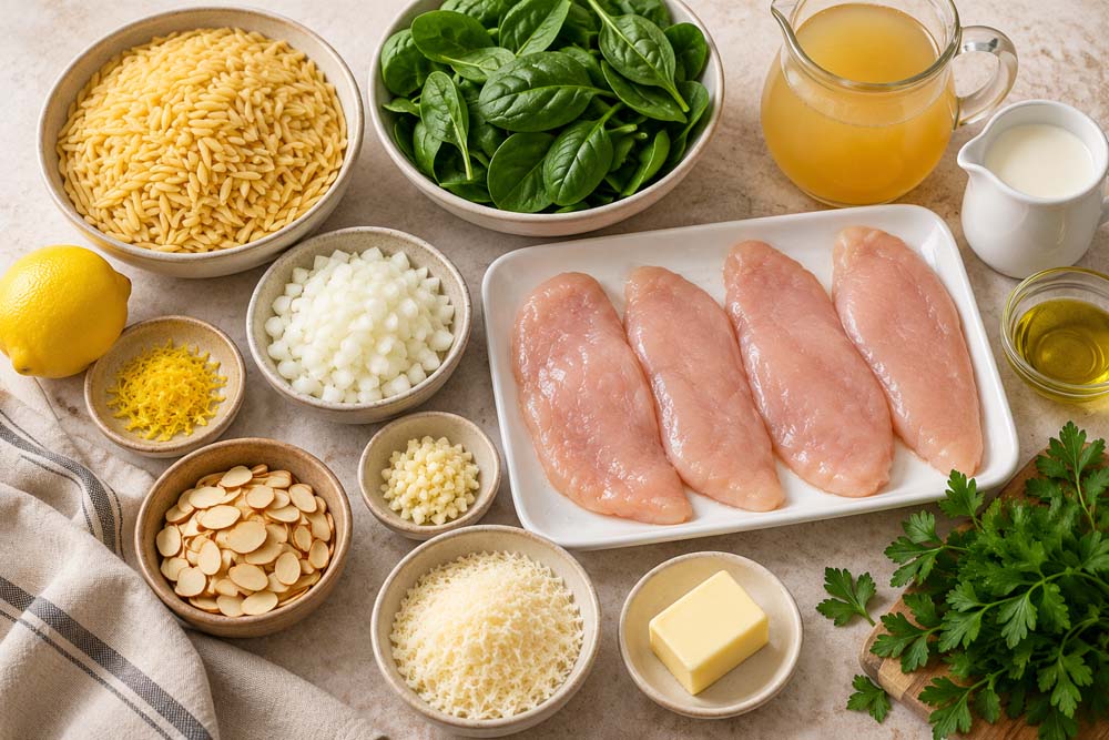 Lemon chicken orzo mise en place-2