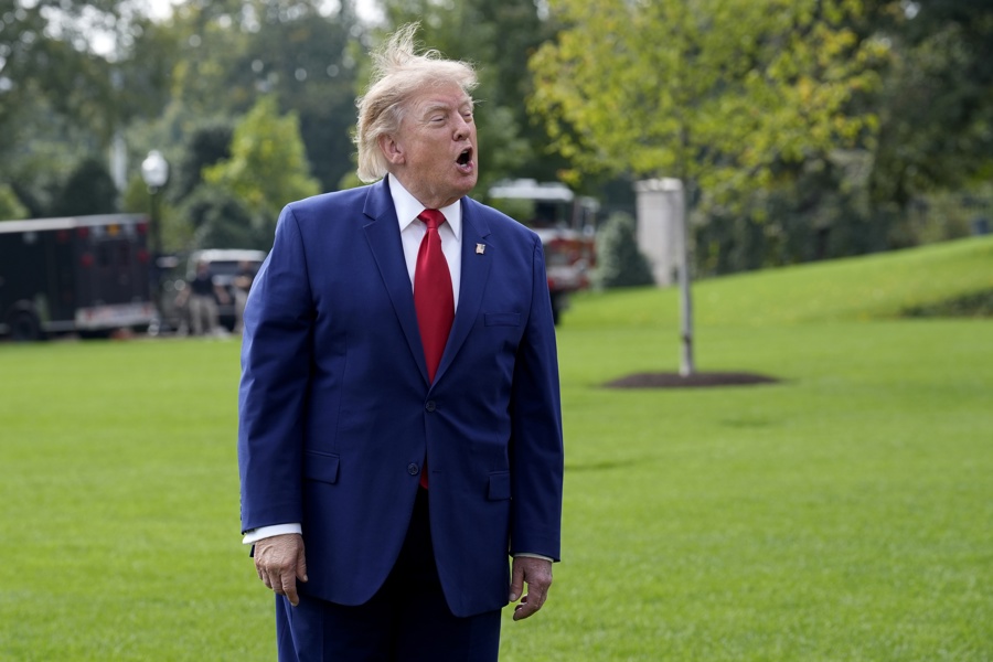 US President Trump departs the White House for rally in Georgia Trump