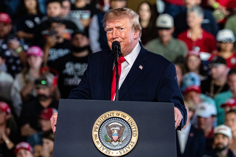 US President Trump attends a rally for Texas Senate candidate Ken Paxton Trump