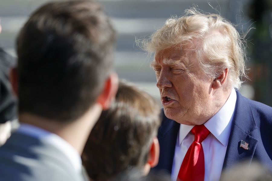 US President Trump departs White House for Florida campaign rally Trump