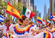 Vibrant Hispanic Heritage Parade in New York