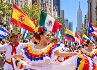 Vibrant Hispanic Heritage Parade in New York