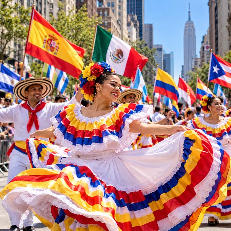 Vibrant Hispanic Heritage Parade in New York