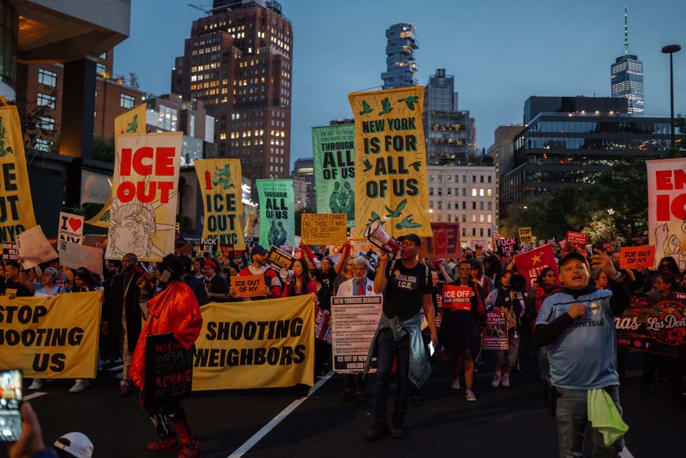 People rally against ICE after New York City shooting
