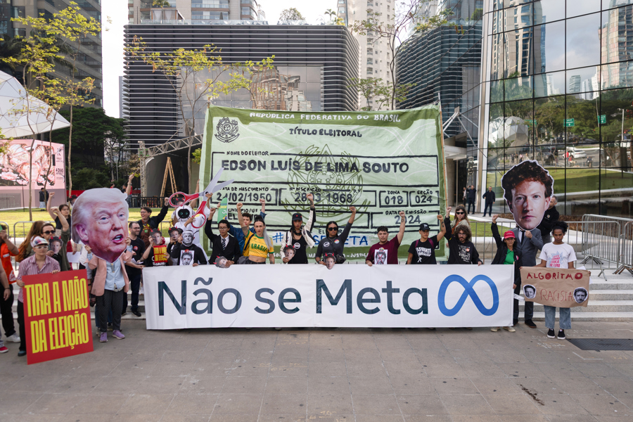 Simpatizantes de Lula protestan contra Meta para denunciar su Simpatizantes de Lula protestan contra Meta para denunciar su