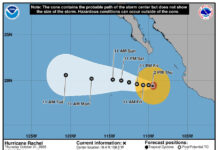 Rachel baja a huracán categoría 1 y mantiene lluvias fuertes en Baja California Sur Huracán Rachel