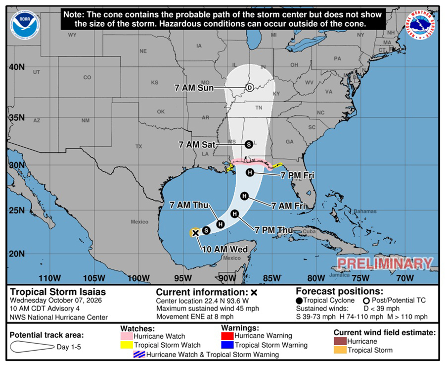Se forma la tormenta Isaías y podría convertirse en huracán el jueves rumbo al sur de EEUU Se forma la tormenta Isaías y podría convertirse en huracán el jueves rumbo al sur de EEUU